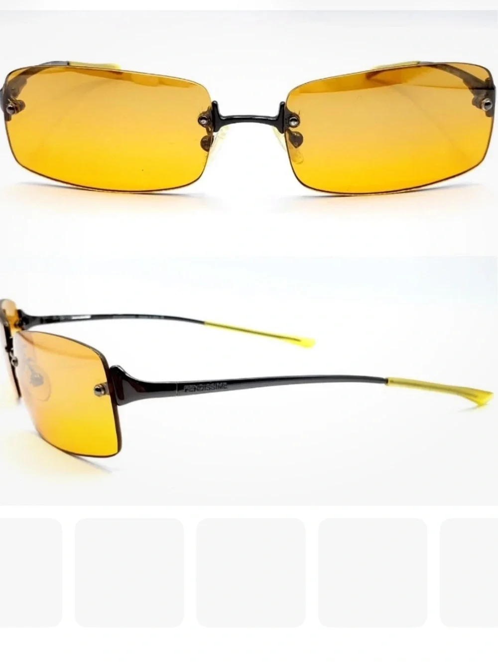 Authentic FENDISSIME SFE 026 Metal Rimless SMALL Sunglasses Italy